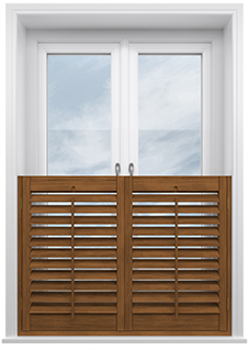 Kensington, Antique Cherry - Cafe Style Plantation Shutter